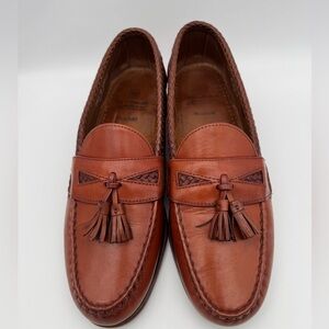Allen Edmonds Maxfield Chili Brown Leather Tassel Loafers Dress Shoes Men's 12 B